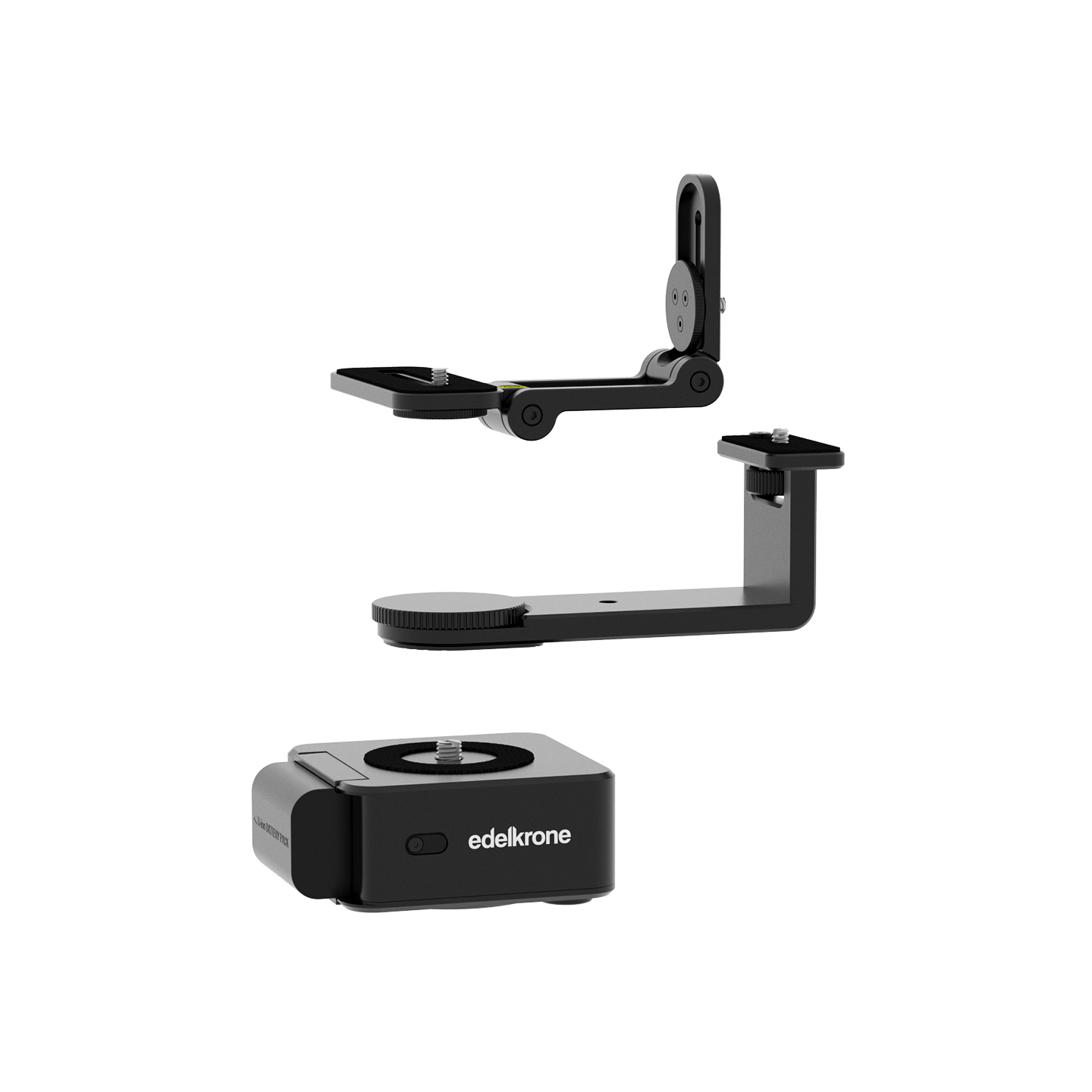 edelkrone HeadONE v2 with Tilt Module shown as an exploded product image